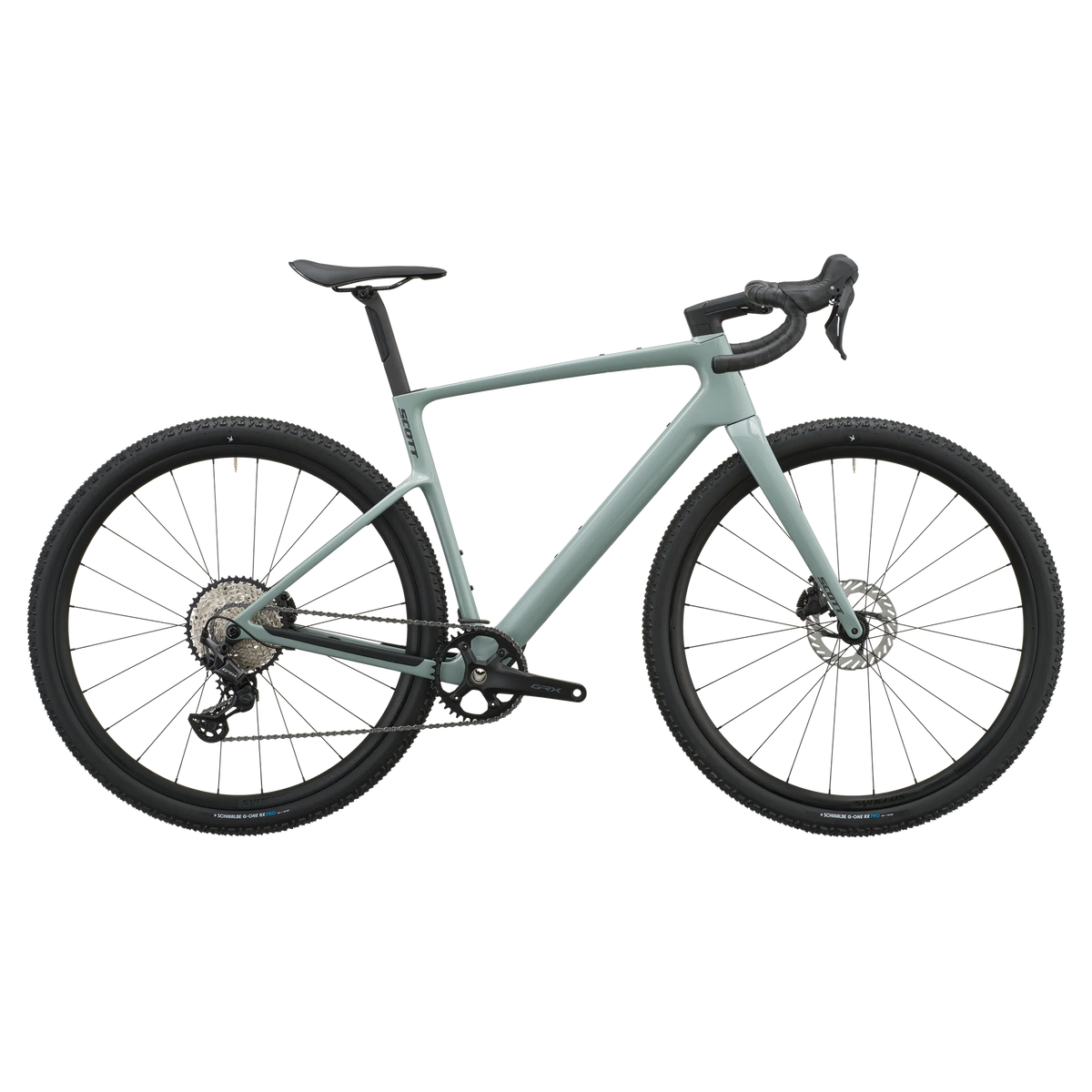 Scott Addict Gravel 40 2027 in iron grey, drive-side profile