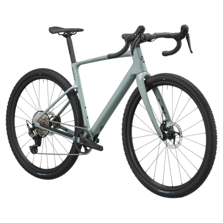 Scott Addict Gravel 40 2027 in iron grey, front three-quarter view