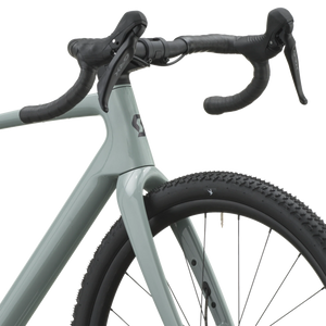 Scott Addict Gravel 40 2027 in iron grey, cockpit and brake hoods