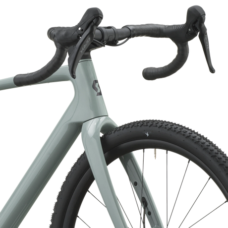 Scott Addict Gravel 40 2027 in iron grey, cockpit and brake hoods