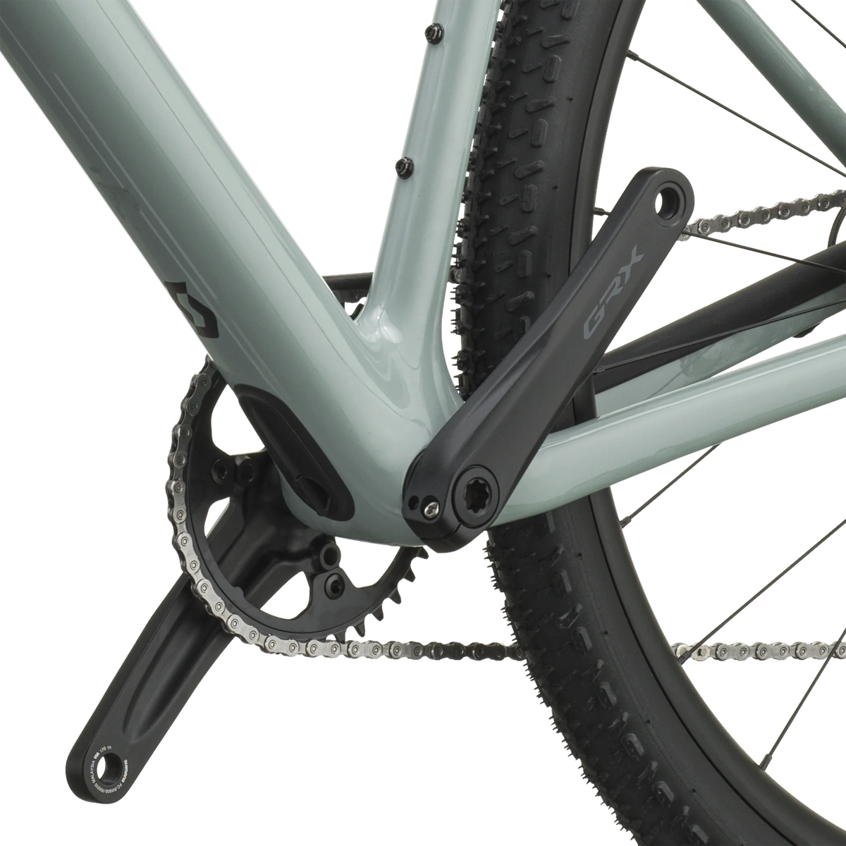 Scott Addict Gravel 40 2027 in iron grey, crankset and bottom bracket