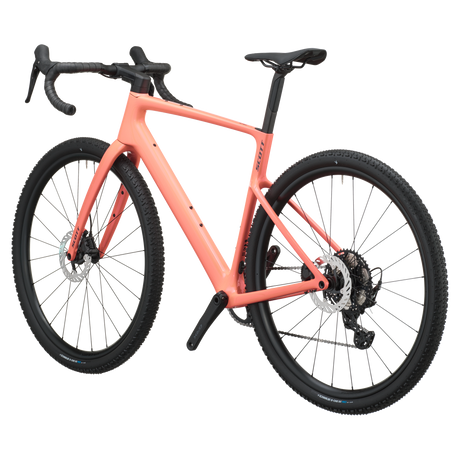 Scott Addict Gravel 40 2027 in peach pink, rear three-quarter view