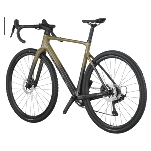 Green bicycle on a white background