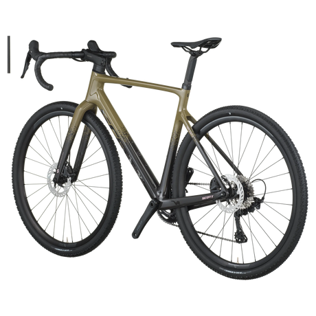 Green bicycle on a white background