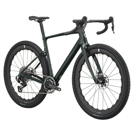 Scott Addict Gravel Premium 2027 in watery green, front three-quarter view