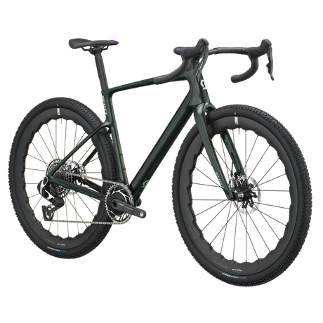 Scott Addict Gravel Premium 2027 in watery green, front three-quarter view