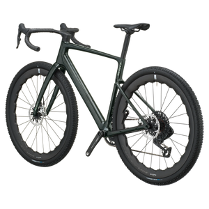 Scott Addict Gravel Premium 2027 in watery green, rear three-quarter view