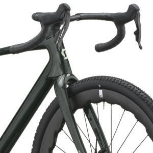Scott Addict Gravel Premium 2027 in watery green, cockpit and brake hoods