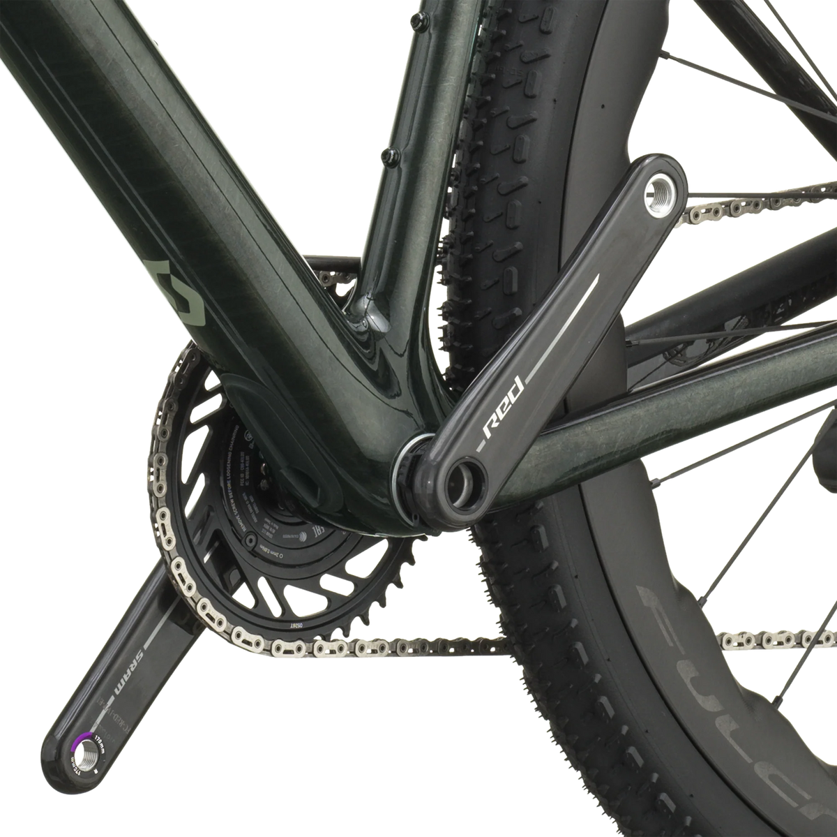 Scott Addict Gravel Premium 2027 in watery green, SRAM RED XPLR crankset and bottom bracket
