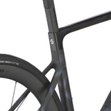Rear section of Scott Addict RC 10 Road Bike highlighting carbon seat post, rear wheel, and sleek frame design.