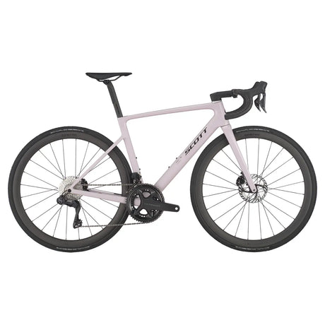 Scott Addict RC 20 Road Bike in light pink, featuring a high-performance carbon frame, Shimano Ultegra groupset, and aerodynamic design.