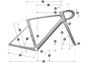 Technical geometry chart of the Scott Addict RC 20 Road Bike, displaying frame measurements and angles for optimal fit and performance.