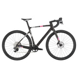 Scott Addict Gravel 30 gravel bike in matte black with pink and white accents, designed for high-performance off-road cycling on mixed terrains.