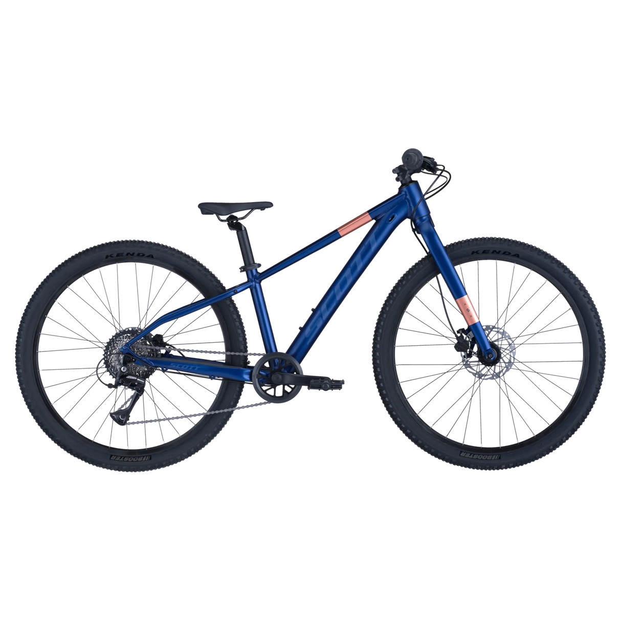 Scott Scale 600 26" Kids Bike in navy blue with pink accents, built for kids who want a sleek, high-performance mountain bike.