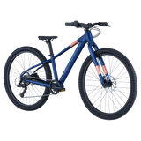 Front-side view of Scott Scale 600 26" Kids Bike in blue and pink, showcasing its rugged tires and ergonomic design for young cyclists.