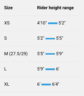 Bobcat Size Guide size chart