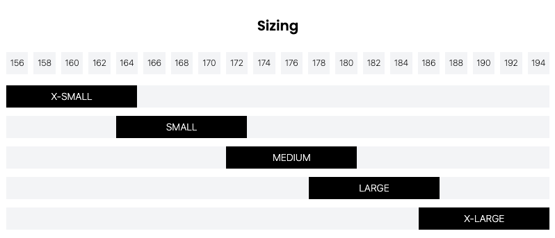 Genesis CDA size chart