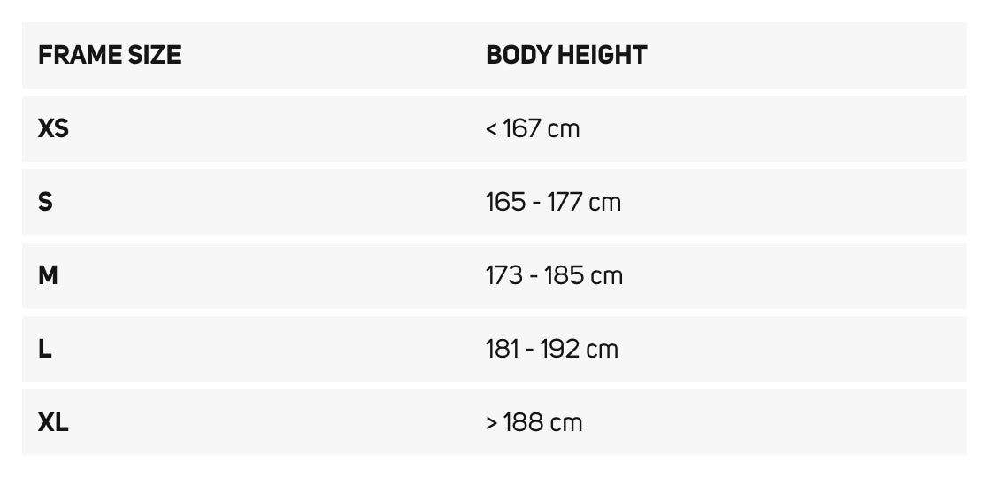 merida gravel size chart