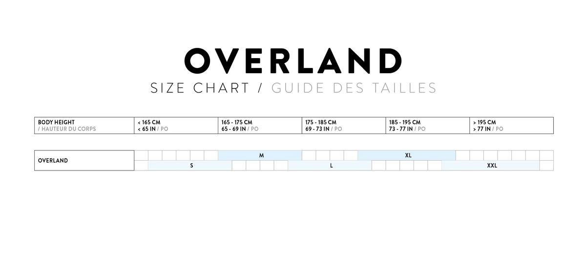 Scott Overland size chart