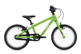 Yomo 16 inch kids bike in green, side view on a white background