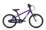 Yomo 16 inch kids bike in purple, side view on a white background