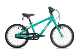 Yomo 16 inch kids bike in turquoise, side view on a white background