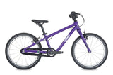 Yomo 18 inch kids bike in purple, side view on a white background