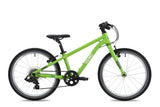 Yomo 20 inch kids bike in green, side view on a white background